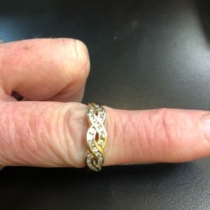 14k Diamond Infinity Ring, wedding band